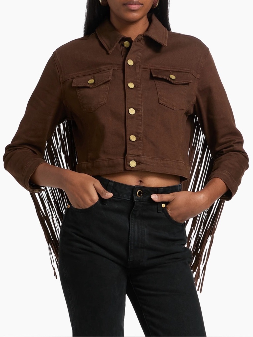 L'AGENCE Koda Crop Fringe Jacket - Picture 2 of 9